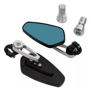 Par de espejos para manillar de moto universal aluminio