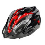 Casco de bicicleta mtb adulto aerodinámico negro con rojo