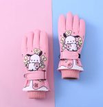 Guantes térmicos impermeables invierno nieve esquí niños rosa