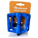 Par de pedales bicicleta aluminio MTB plataforma abierta azul