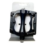 Par de pedales bicicleta aluminio MTB plataforma abierta negro