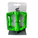 Par de pedales bicicleta aluminio MTB plataforma abierta verde