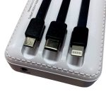 Batería externa power bank 20000 mah con cables integrados