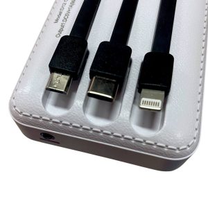 Batería externa power bank 20000 mah con cables integrados