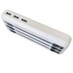Batería externa power bank 20000 mah blanca con cables integrados