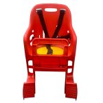 Silla trasera porta bebé y niños para bicicleta color rojo