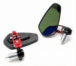 Par de espejos para manillar de moto universal aluminio rojo