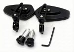 Par de espejos para manillar de moto universal aluminio negro