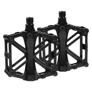 Par de pedales de bicicleta aluminio MTB antideslizantes negro