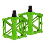 Par de pedales de bicicleta aluminio MTB antideslizantes verde