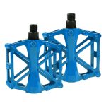 Par de pedales de bicicleta aluminio MTB antideslizantes azul