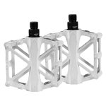 Par de pedales de bicicleta aluminio MTB antideslizantes blanco