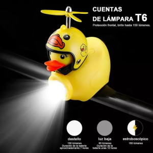 uz de bicicleta linterna de patito amarillo con bocina USB