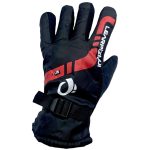 Guantes térmicos impermeables invierno nieve esquí adulto negro con rojo