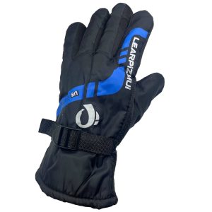 Guantes térmicos impermeables invierno nieve esquí adulto negro con azul