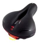 Asiento sillín bicicleta amplio antiprostático gel negro con luz usb trasera