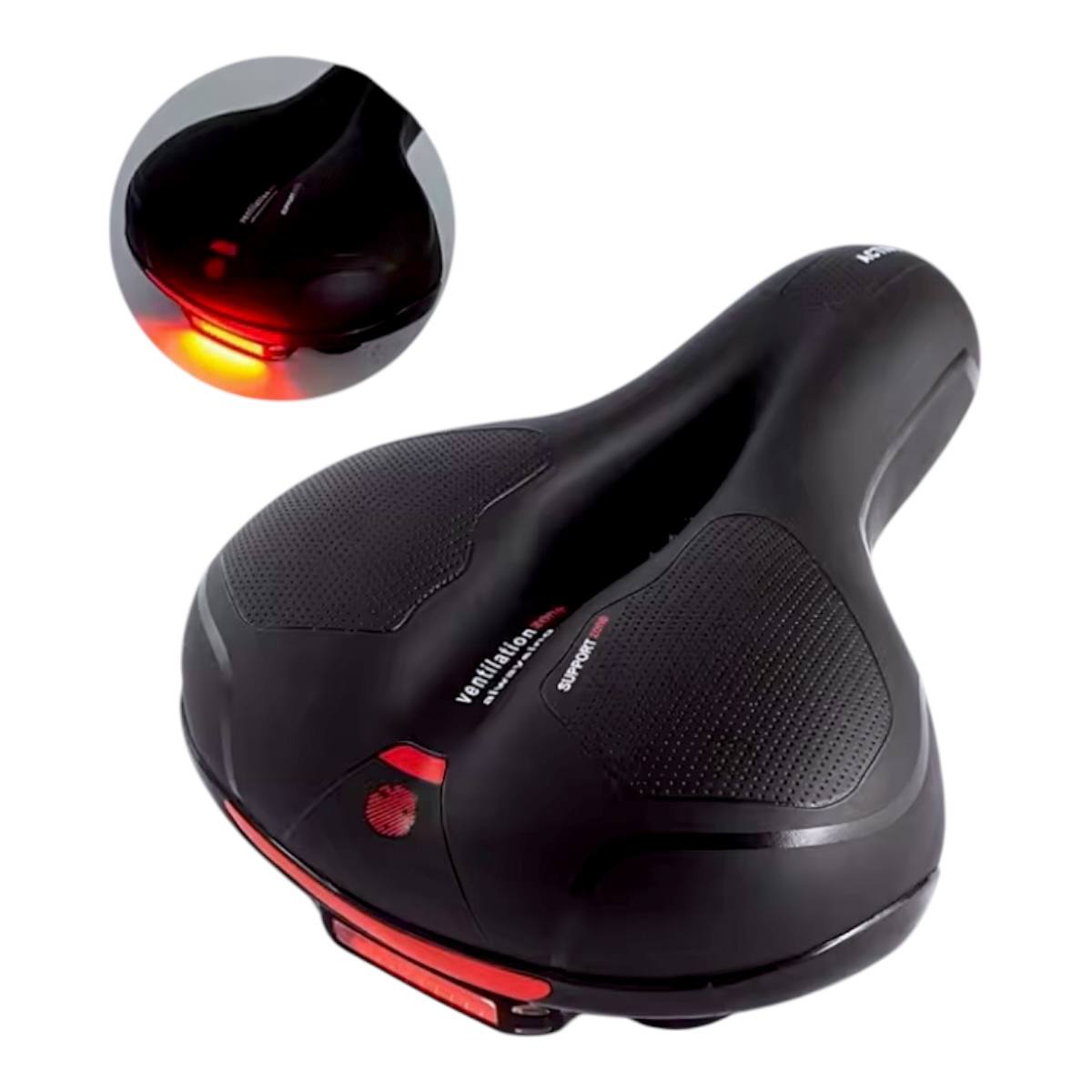 photo_2026-01-18_11-16-00 Asiento sillín bicicleta amplio antiprostático gel negro con luz usb trasera