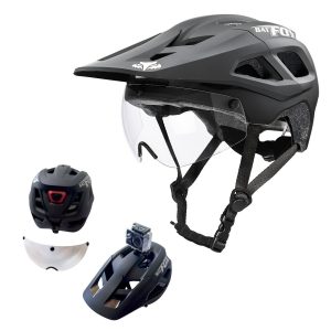 casco MTB certificado con visera magnetica batfox fox